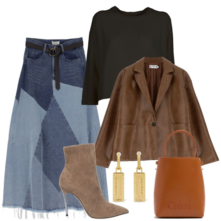 Outfit donna - Tendenza boho. Stile Boho per Tutti i giorni. Abbinamento con stivaletti, blazer, gonne longuette, orecchini, borse a mano, maglieria.