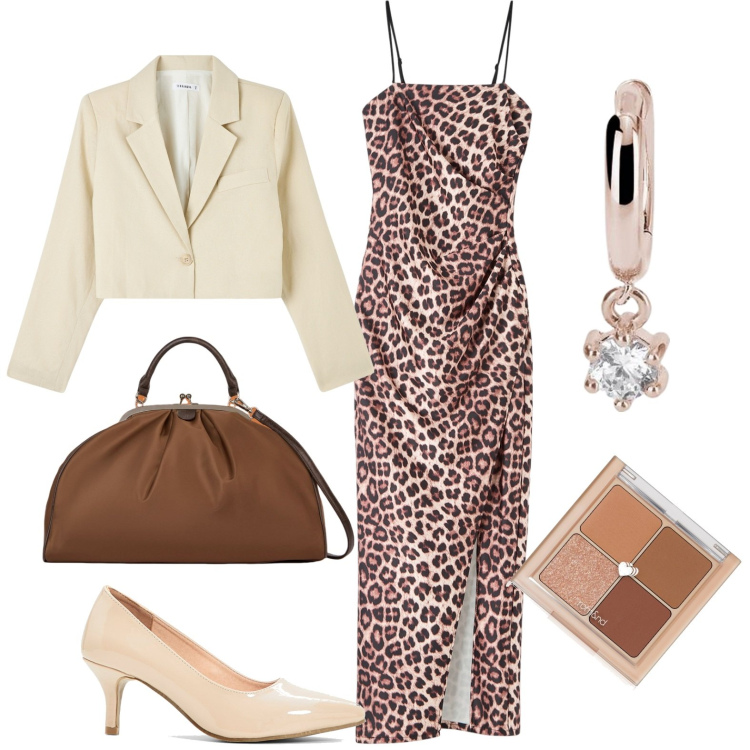 Outfit donna - Total look #1968412. Stile Chic per Serata fuori. Abbinamento con décolleté, ombretti, vestiti, blazer, orecchini, borse a spalla.