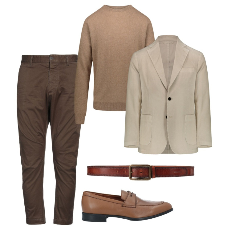Outfit uomo - Wood. Stile Casual per Tutti i giorni. Abbinamento con pantaloni, cinture, scarpe stringate, maglieria, giacche.