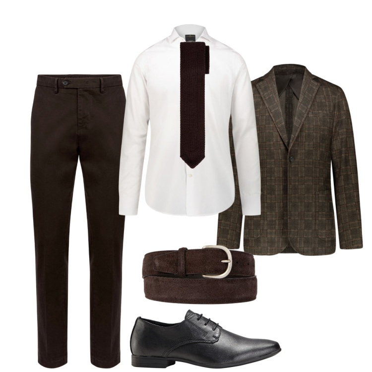 Outfit uomo - La cravatta in maglina. Stile Business/Elegante per Serata speciale. Abbinamento con scarpe stringate, giacche, pantaloni chino, camicie, cinture, cravatte.