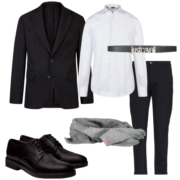 Outfit uomo - Total look #1968554. Stile Business/Elegante per Ufficio. Abbinamento con pantaloni, cinture, abiti, scarpe stringate, sciarpe, camicie.