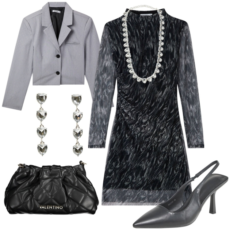Outfit donna - Total look #1968641. Stile Casual chic per Tutti i giorni. Abbinamento con orecchini, collane, vestiti, décolleté, blazer, borse a mano.