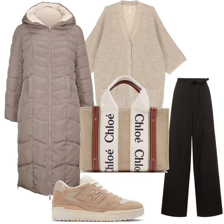 Outfit donna - Sneakers New Balance. Stile Casual per Scuola/Università. Abbinamento con blazer, sneakers, cardigans, pantaloni, borse a mano.