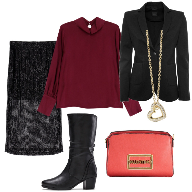 Outfit donna - Lo stivale-tto. Stile Vintage retrò per Tutti i giorni. Abbinamento con stivali, collane, gonne lunghe, camicie, borse a spalla, blazer.