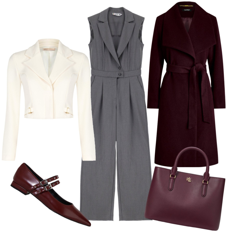 Outfit donna - Total look #1968971. Stile Glamour per Ufficio. Abbinamento con tute, blazer, ballerine, cappotti, borse a mano.