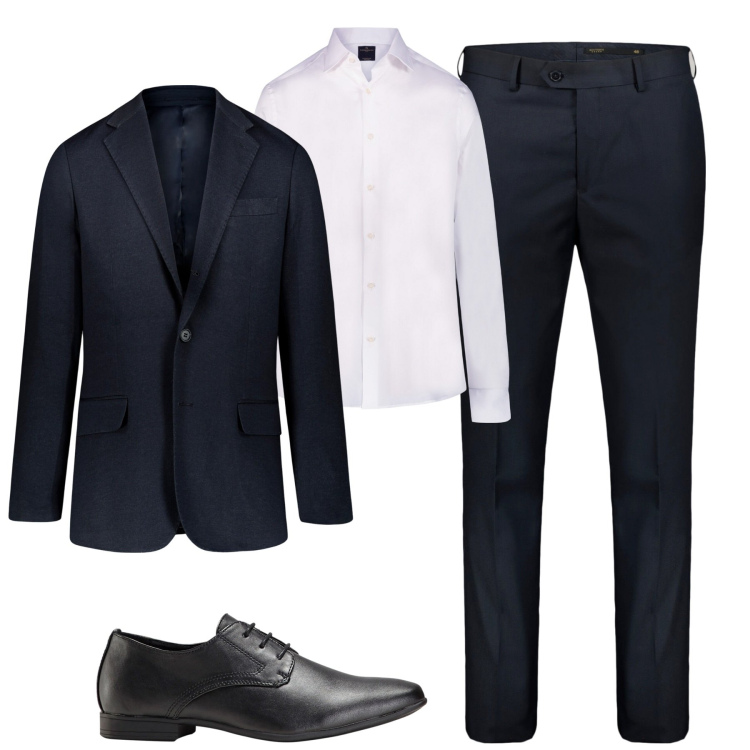 Outfit uomo - Total look #1969189. Stile Business/Elegante per Ufficio. Abbinamento con scarpe stringate, camicie, giacche, pantaloni.