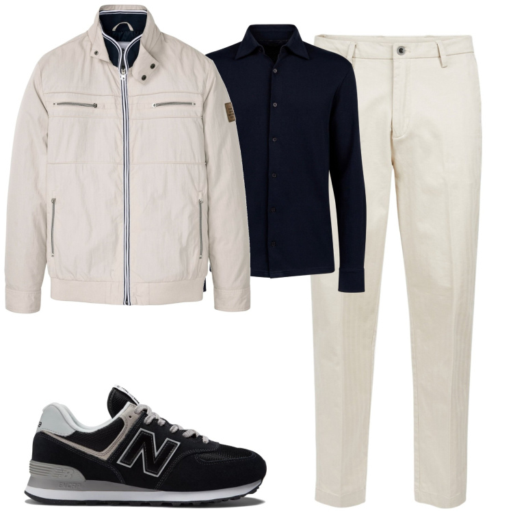 Outfit uomo - Total look #1969365. Stile Urban per Tutti i giorni. Abbinamento con giacche, sneakers, pantaloni, polo.