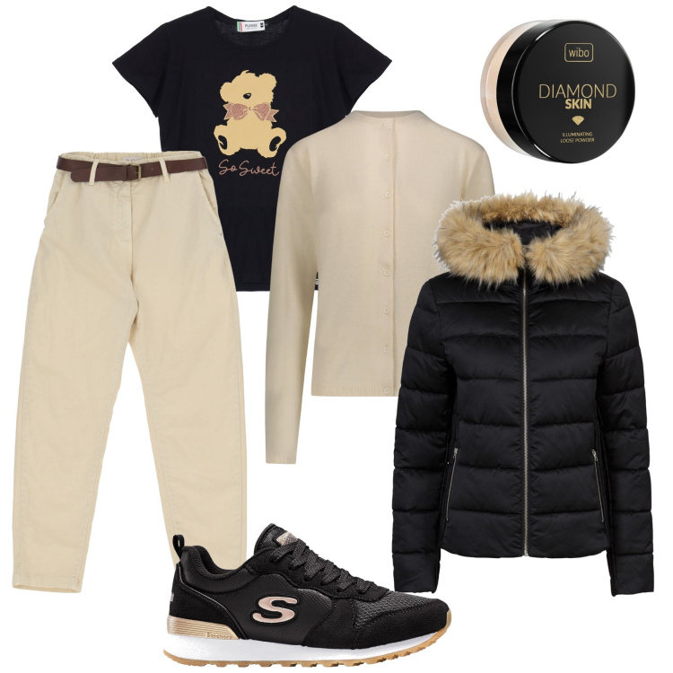 Outfit donna - Tempo ballerino, mi vesto a strati !. Stile Casual per Tutti i giorni. Abbinamento con sneakers, giacche, ciprie, pantaloni, t-shirt, cardigans.