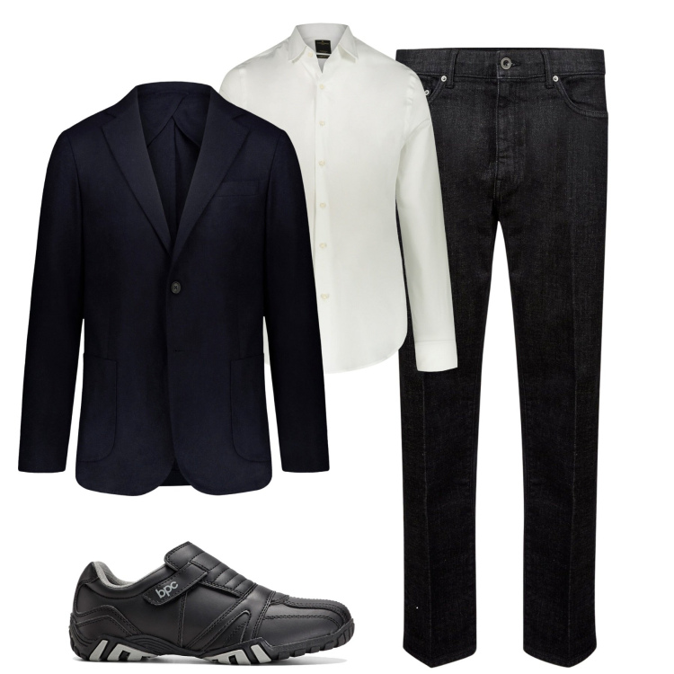 Outfit uomo - Total look #1969557. Stile Urban per Tutti i giorni. Abbinamento con scarpe stringate, camicie, giacche, jeans.