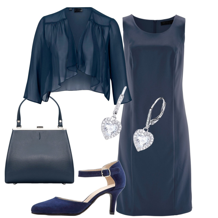 Outfit donna - Total look #1969593. Stile Glamour per Cerimonia. Abbinamento con blazer, décolleté, vestiti a tubino, orecchini, clutch.