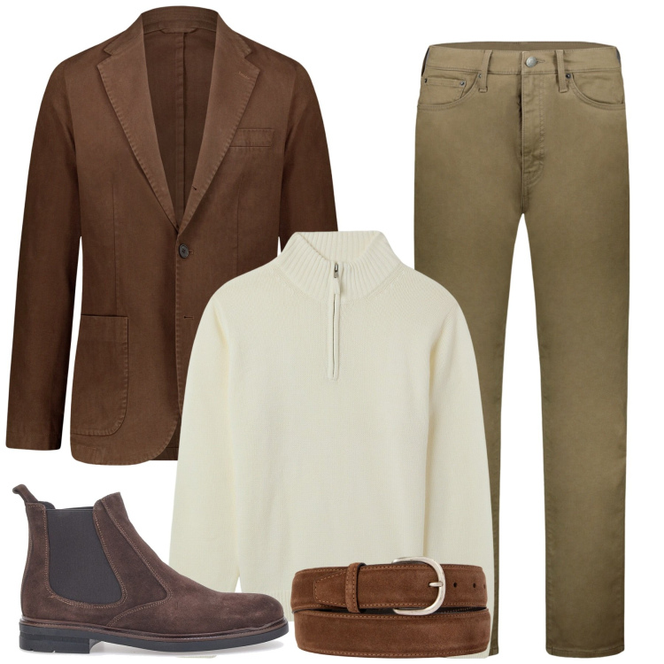 Outfit uomo - Colori autunnali. Stile Urban per Tutti i giorni. Abbinamento con maglieria, pantaloni, stivali e stivaletti, cinture, giacche.