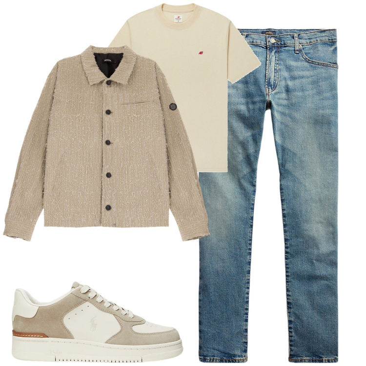 Outfit uomo - City. Stile Urban per Tutti i giorni. Abbinamento con t-shirt, giacche, jeans, sneakers.