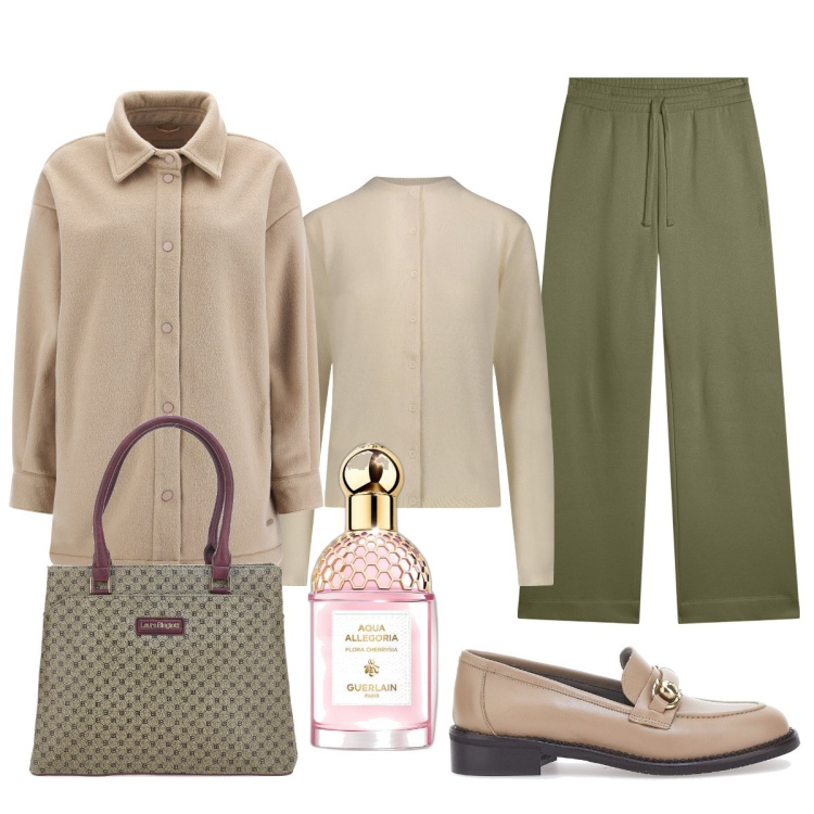 Outfit donna - Bon ton. Stile Bon Ton per Tutti i giorni. Abbinamento con profumi, pantaloni, cappotti, mocassini, cardigans, borse a mano.