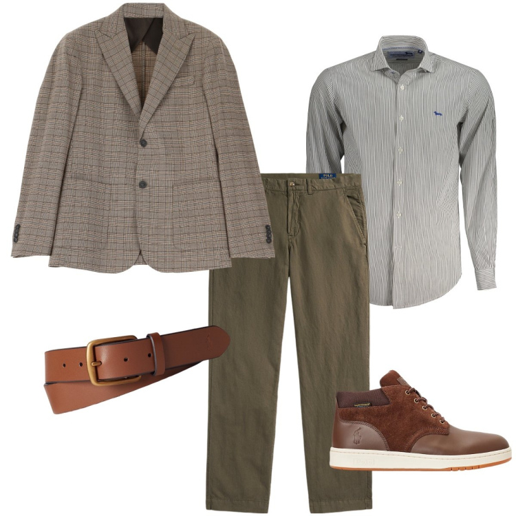 Outfit uomo - I colori dell’autunno. Stile Business/Elegante per Ufficio. Abbinamento con giacche, cinture, pantaloni, stivali, camicie.