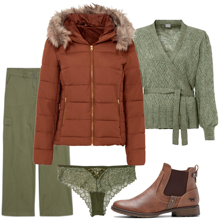 Outfit donna - Bonprix - nuova collezione. Stile Casual per Ufficio. Abbinamento con maglieria, giacche, pantaloni cargo, culotte, stivaletti chelsea.