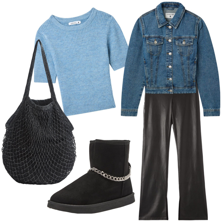 Outfit donna - I pantaloni grintosissimi. Stile Casual chic per Tutti i giorni. Abbinamento con t-shirt, blazer, borse a tracolla, pantaloni, stivaletti.