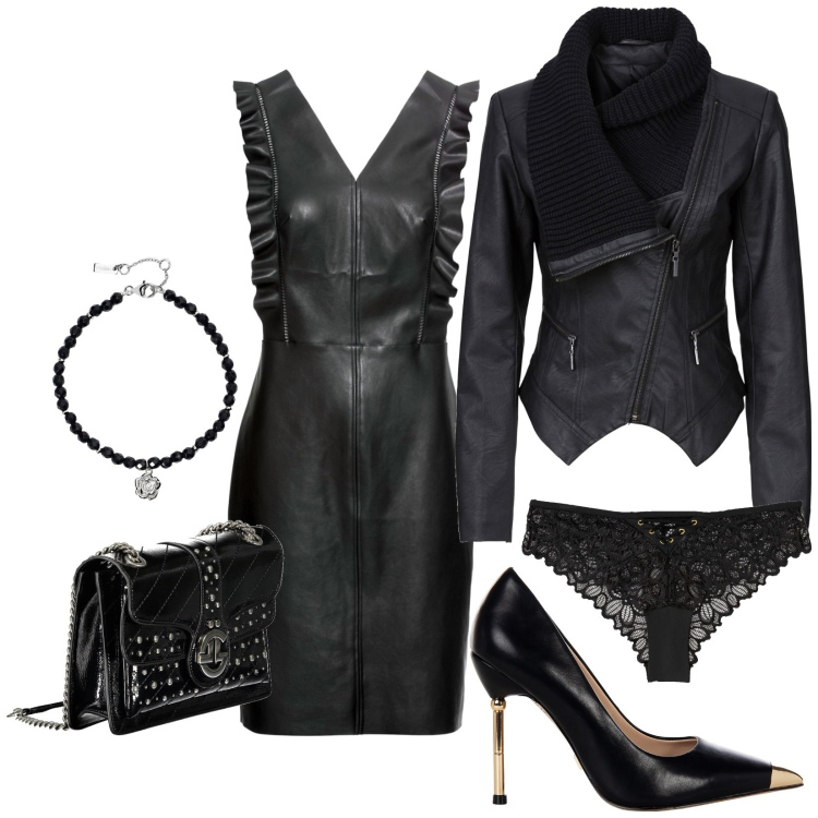 Outfit donna - Total look #1971856. Stile Urban per Serata fuori. Abbinamento con blazer, vestiti, culotte, braccialetti, décolleté, borse a tracolla.