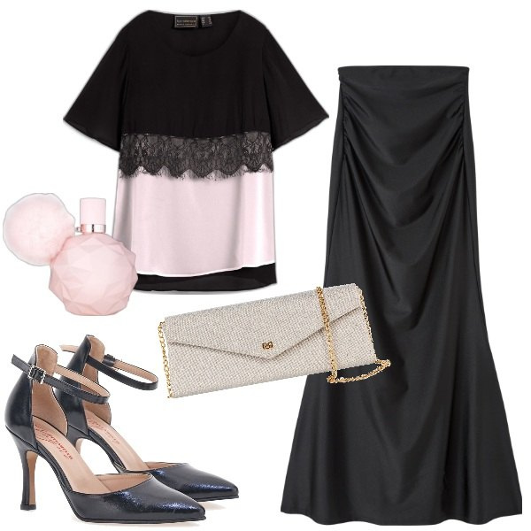 Outfit donna - Cerimonia elegante. Stile Bon Ton per Cerimonia. Abbinamento con tuniche, profumi, gonne lunghe, pochette, décolleté.