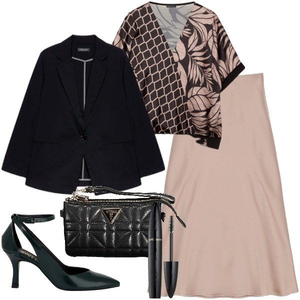 Outfit donna - La mamma della sposa. Stile Bon Ton per Cerimonia. Abbinamento con mascara, gonne longuette, décolleté, blazer, bluse, pochette.