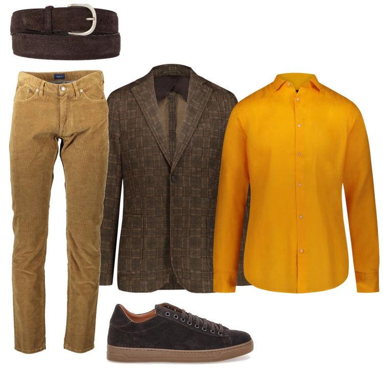 Outfit uomo - Cerimonia di ottobre. Stile Trendy per Cerimonia. Abbinamento con giacche, pantaloni, camicie, scarpe stringate, cinture.