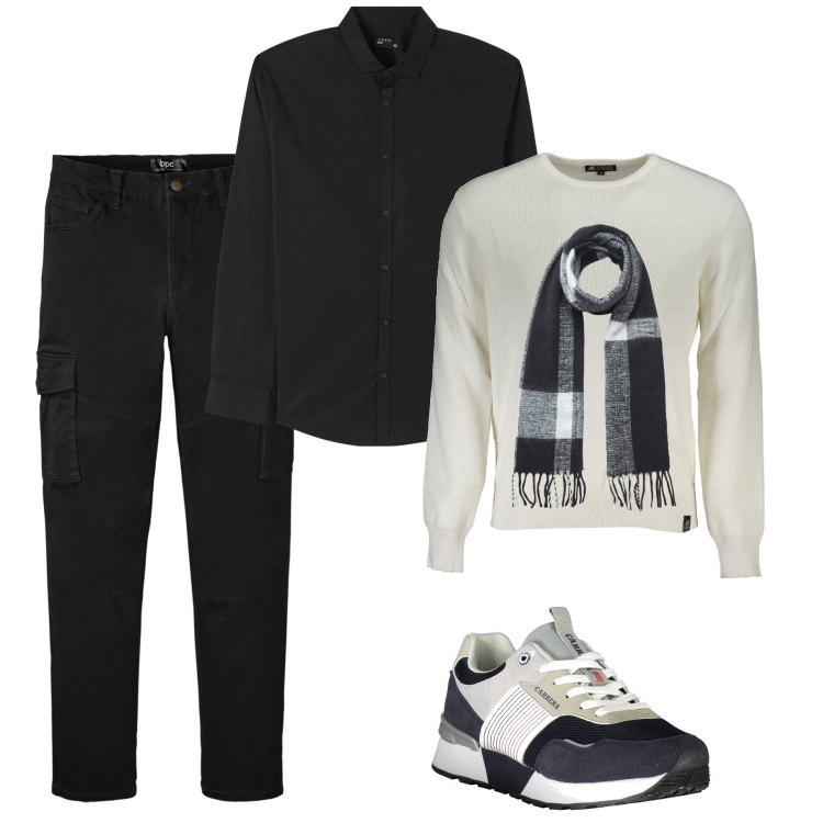 Outfit uomo - Pantalone cargo. Stile Trendy per Tutti i giorni. Abbinamento con pantaloni cargo, camicie, sciarpe, maglieria, sneakers.