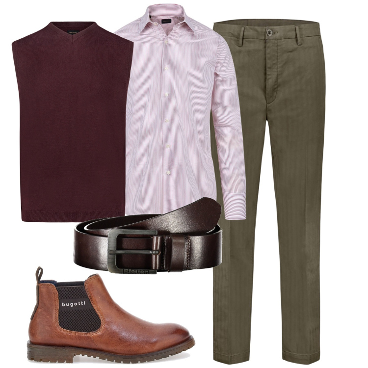 Outfit uomo - City. Stile Urban per Tutti i giorni. Abbinamento con pantaloni, camicie, gilet, cinture, stivali e stivaletti.