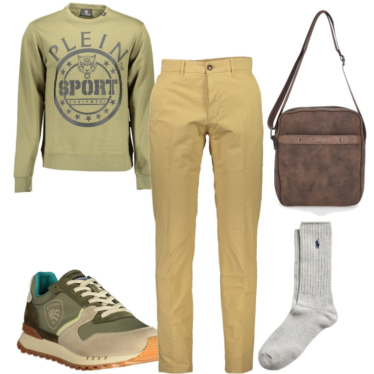 Outfit uomo - Total look #1973067. Stile Trendy per Tutti i giorni. Abbinamento con calzini, sneakers, felpe, portafogli, pantaloni.
