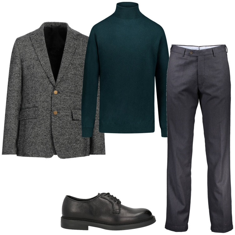 Outfit uomo - In ufficio di venerdì. Stile Business/Elegante per Ufficio. Abbinamento con giacche, scarpe stringate, maglieria, pantaloni.