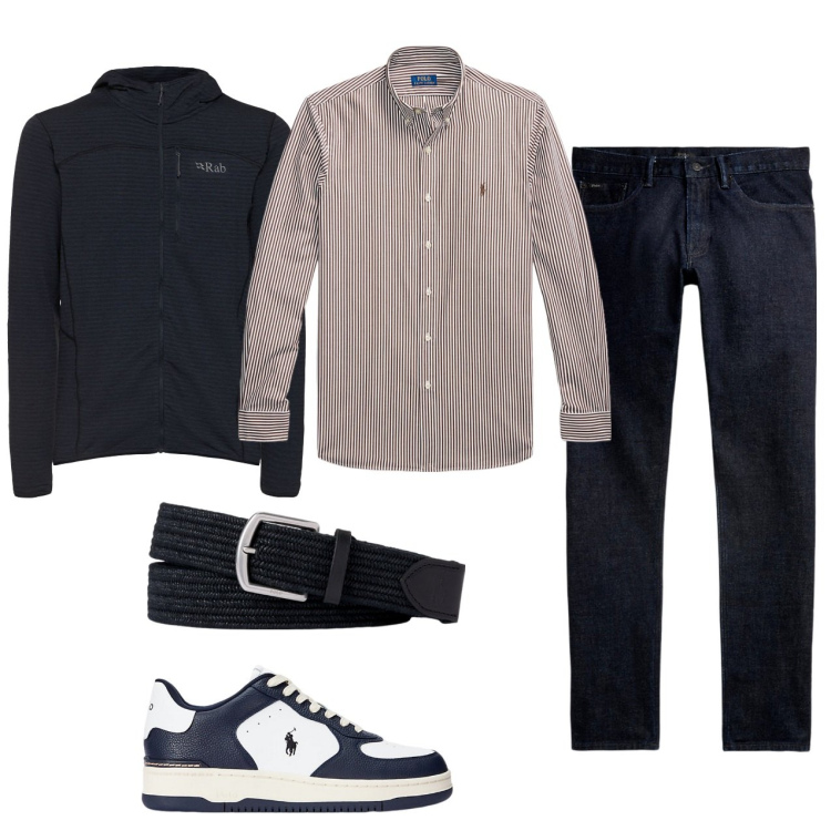 Outfit uomo - Casual blu. Stile Casual per Tutti i giorni. Abbinamento con cinture, jeans, sneakers, camicie, felpe con cappuccio.