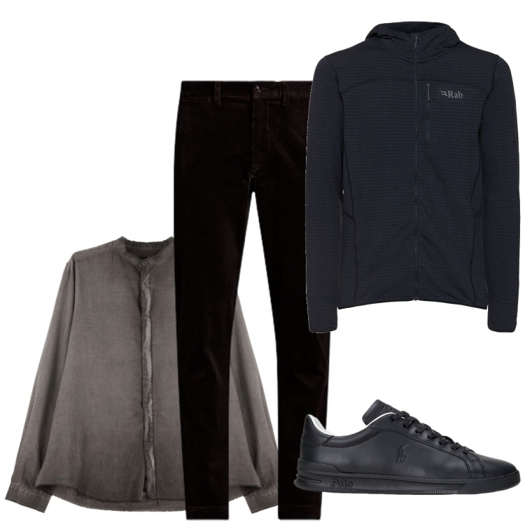 Outfit uomo - Dark. Stile Urban per Serata speciale. Abbinamento con camicie, pantaloni, sneakers, felpe con cappuccio.