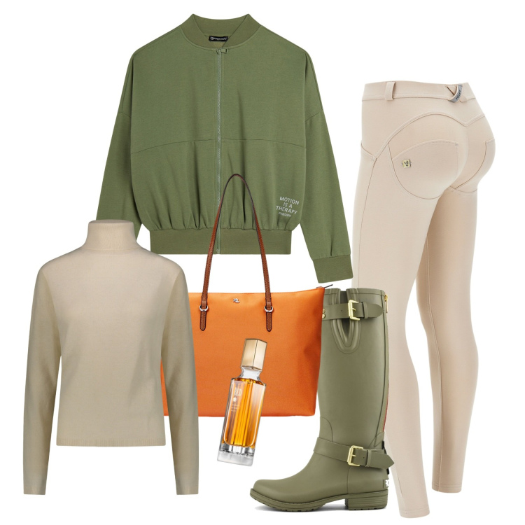 Outfit donna - Pioggia non ti temo!. Stile Urban per Scuola/Università. Abbinamento con profumi, pantaloni skinny, felpe, borse tote, stivali, pullovers.