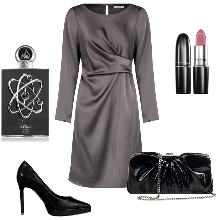 Outfit donna - Cerimonia con Rinascimento. Stile Chic per Cerimonia. Abbinamento con rossetti, profumi, vestiti midi/longuette, pochette, décolleté.