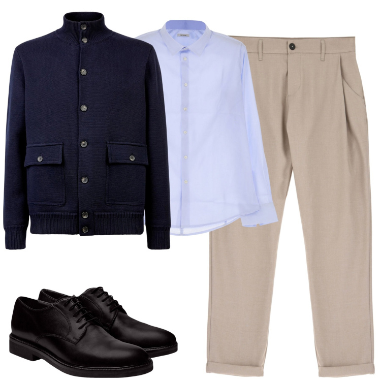 Outfit uomo - Total look #1973497. Stile Urban per Tutti i giorni. Abbinamento con camicie, pantaloni, scarpe stringate, giacche.