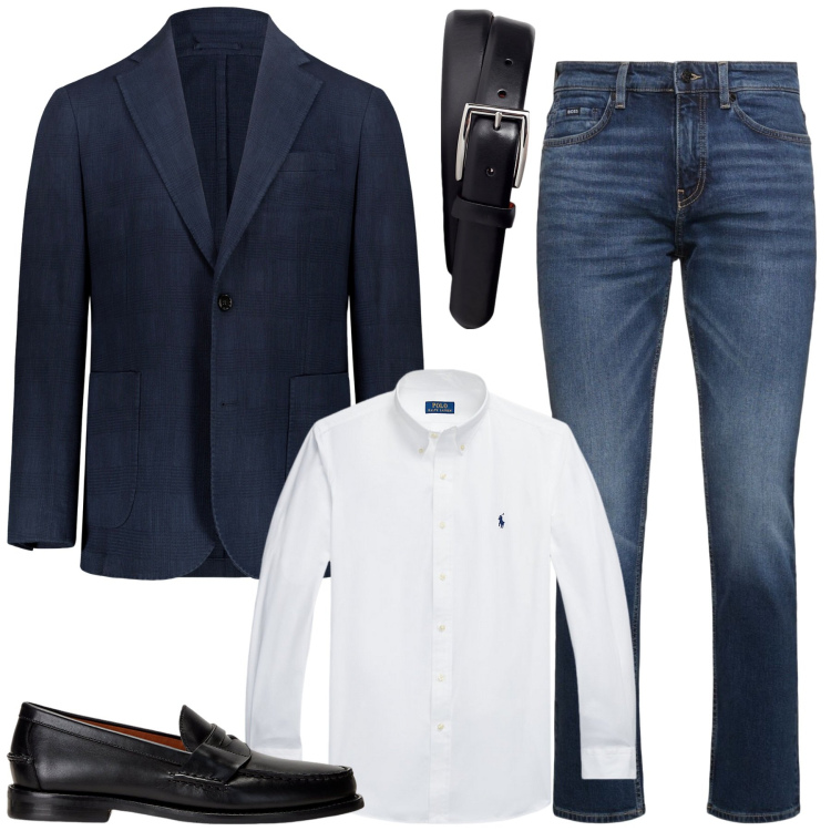 Outfit uomo - La giacca fantasia tono su tono. Stile Urban per Tutti i giorni. Abbinamento con scarpe stringate, camicie, cinture, giacche, jeans.