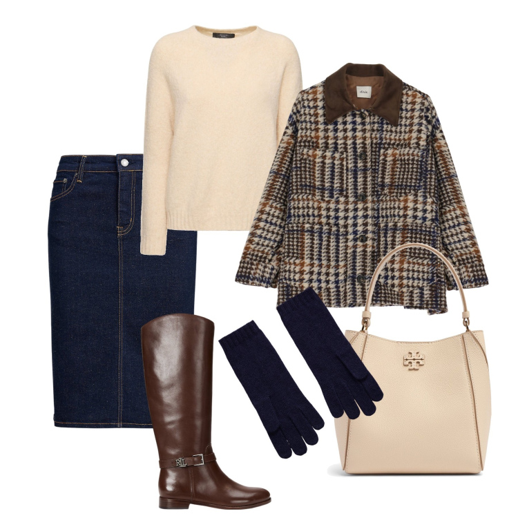 Outfit donna - La giacca retrò e gli stivali equestri. Stile Vintage retrò per Tutti i giorni. Abbinamento con blazer, gonne, stivali, guanti, borse a mano, maglieria.