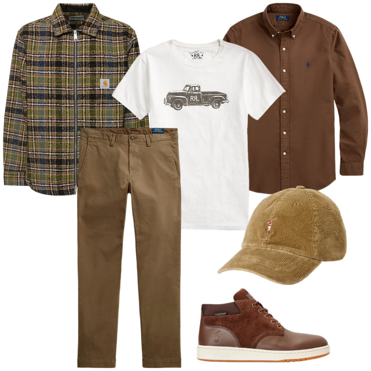 Outfit uomo - Outfit per tutti i giorni. Stile Casual per Tutti i giorni. Abbinamento con t-shirt, cappelli, pantaloni, stivali, camicie, cappotti.