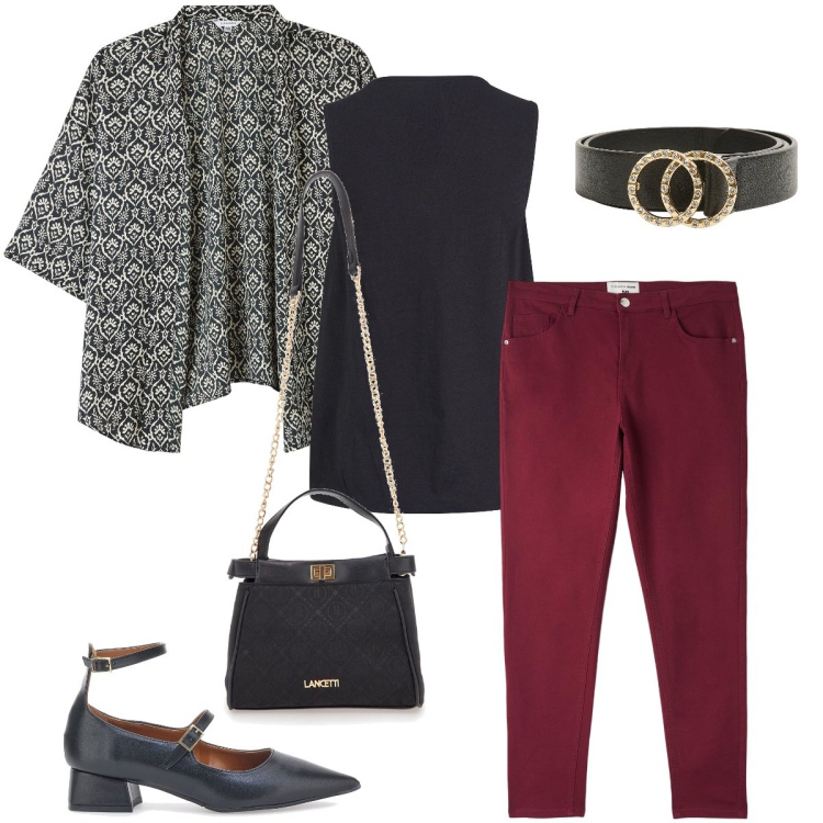 Outfit donna - Le ballerine a punta. Stile Casual chic per Serata fuori. Abbinamento con top, pantaloni, blazer, cinture, ballerine, borse a tracolla.