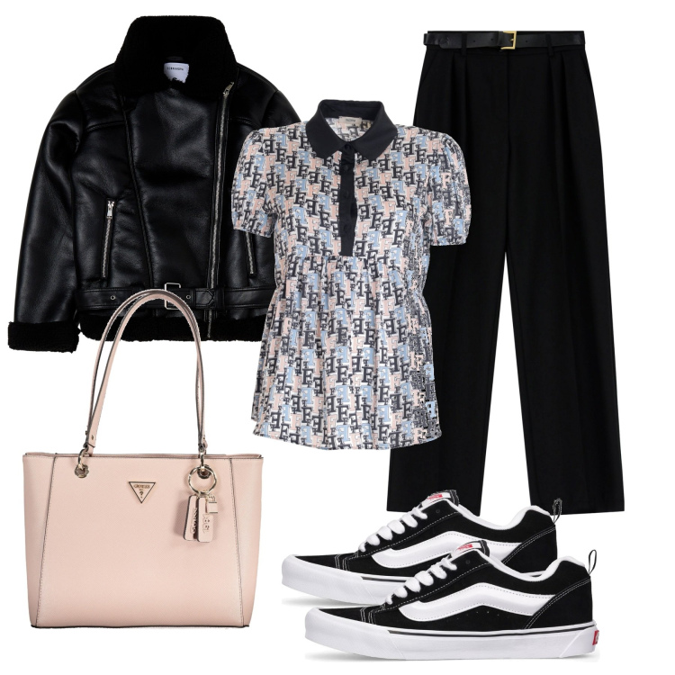 Outfit donna - Total look #1974222. Stile Casual per Tutti i giorni. Abbinamento con blazer, bluse, pantaloni, sneakers, borse a spalla.