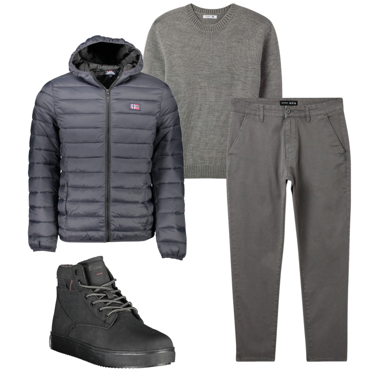 Outfit uomo - Arrivato il freddo. Stile Urban per Tutti i giorni. Abbinamento con maglieria, pantaloni chino, giacche, stivali.
