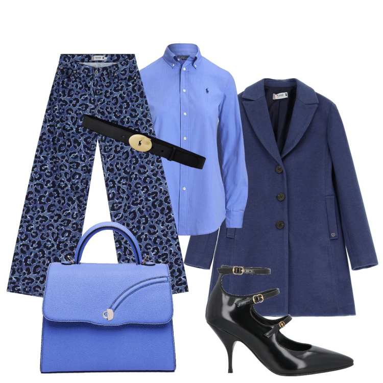 Outfit donna - Trendy con i jeans animalier. Stile Trendy per Tutti i giorni. Abbinamento con décolleté, jeans, cappotti, camicie, cinture, borse a mano.