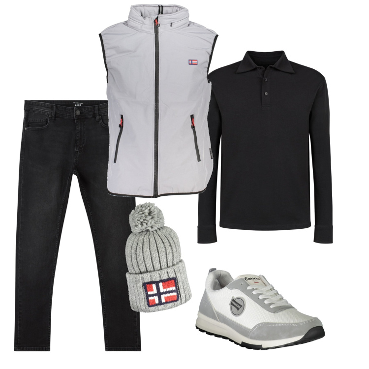 Outfit uomo - Smanicato con zip. Stile Trendy per Tutti i giorni. Abbinamento con jeans skinny, sneakers, polo, giacche, berretti.