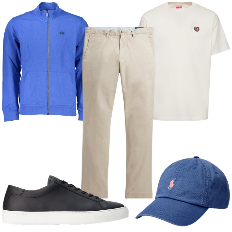Outfit uomo - Total look #1975463. Stile Trendy per Tutti i giorni. Abbinamento con pantaloni, sneakers, cappelli, t-shirt, felpe.