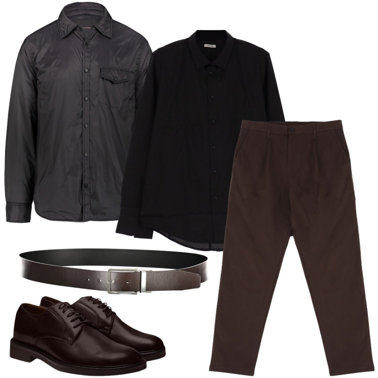 Outfit uomo - Cerimonia serale. Stile Business/Elegante per Cerimonia. Abbinamento con camicie, pantaloni chino, scarpe stringate, giacche, cinture.