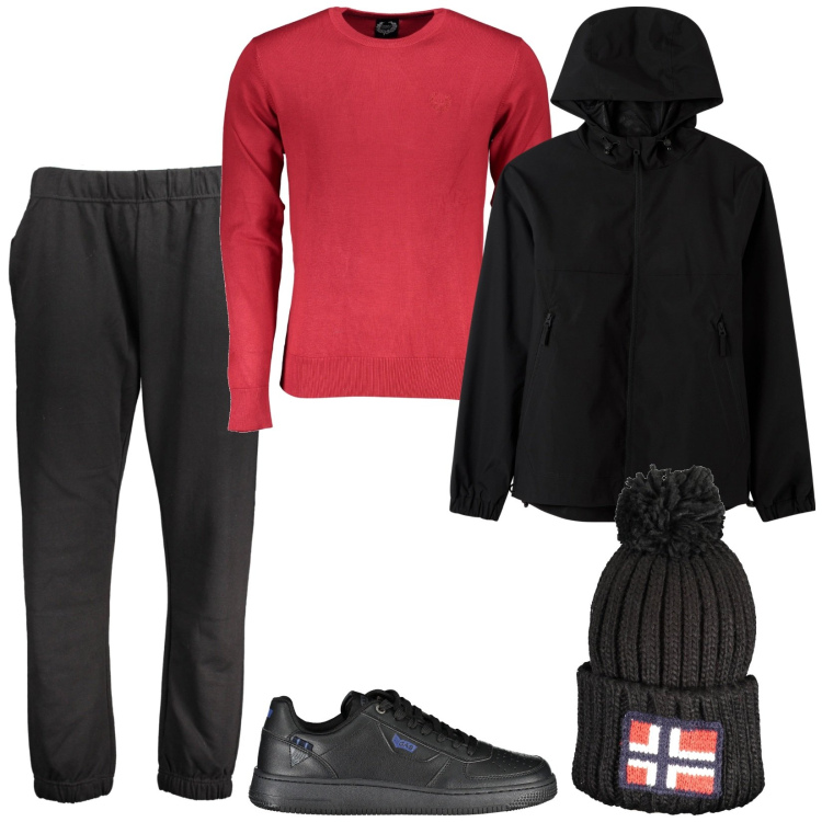 Outfit uomo - Goodbye blue sky. Stile Casual per Sport. Abbinamento con giacche, maglieria, pantaloni, sneakers, berretti.