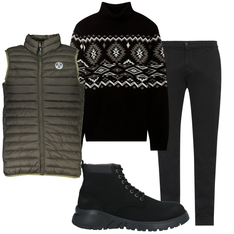 Outfit uomo - Maglieria chunky. Stile Urban per Tutti i giorni. Abbinamento con pantaloni, stivali e stivaletti, maglieria, giacche.