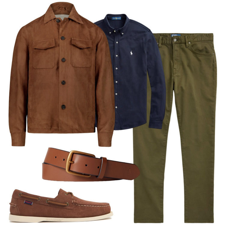Outfit uomo - La giacca similscamosciato. Stile Urban per Tutti i giorni. Abbinamento con camicie, cinture, pantaloni chino, scarpe stringate, giacche.