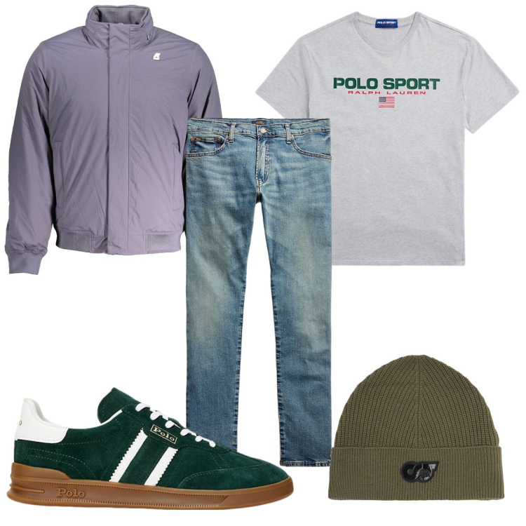 Outfit uomo - Total look #1976218. Stile Trendy per Tutti i giorni. Abbinamento con jeans, sneakers, t-shirt, berretti, giacche.