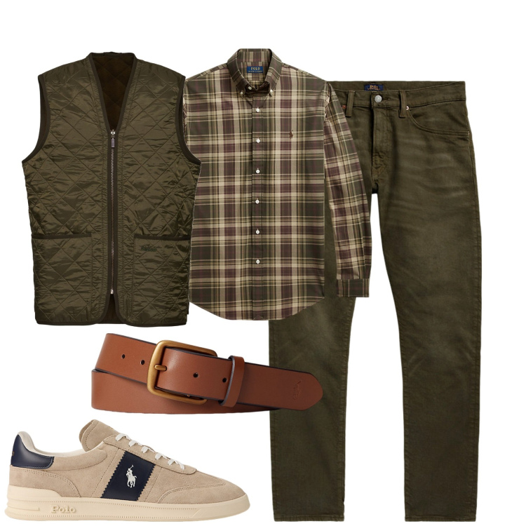 Outfit uomo - Weekend. Stile Casual per Tutti i giorni. Abbinamento con jeans, cinture, camicie, sneakers, gilet.