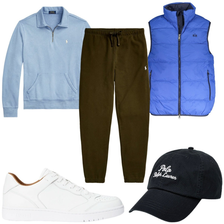 Outfit uomo - Total look #1976744. Stile Trendy per Tutti i giorni. Abbinamento con felpe, pantaloni, cappelli, sneakers, giacche.