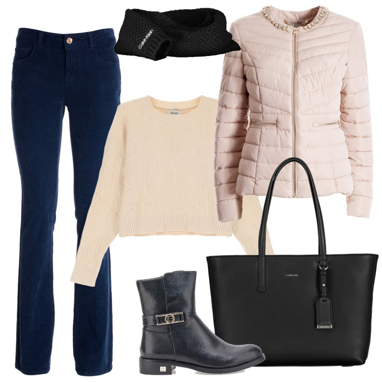 Outfit donna - Il mio stile. Stile Casual chic per Tutti i giorni. Abbinamento con pullovers, piumini, pantaloni, stivaletti, borse a spalla, sciarpe.
